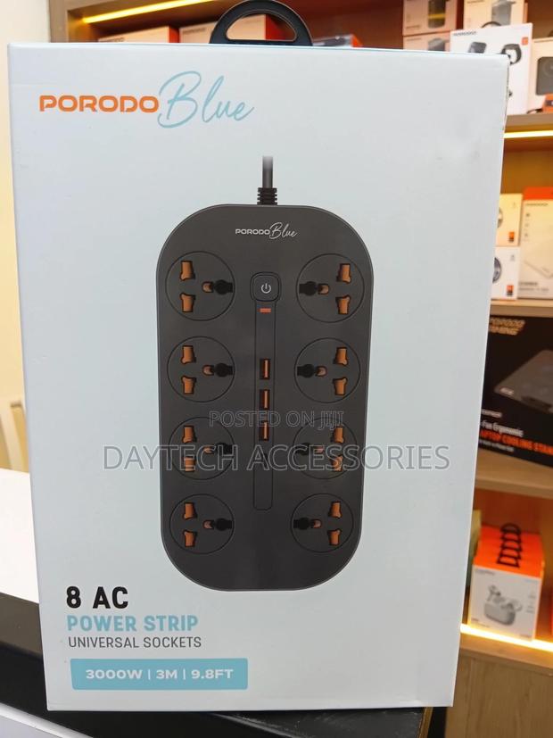 This Is A Porodo Blue 8 Ac Power Strip.