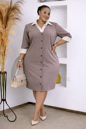 Shirt Dress With Dotted Collar