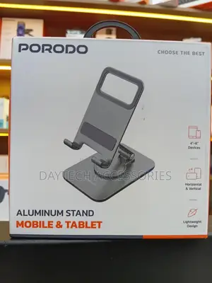 Porodo 360° Rotating Mobile Tablet Stand - Silver