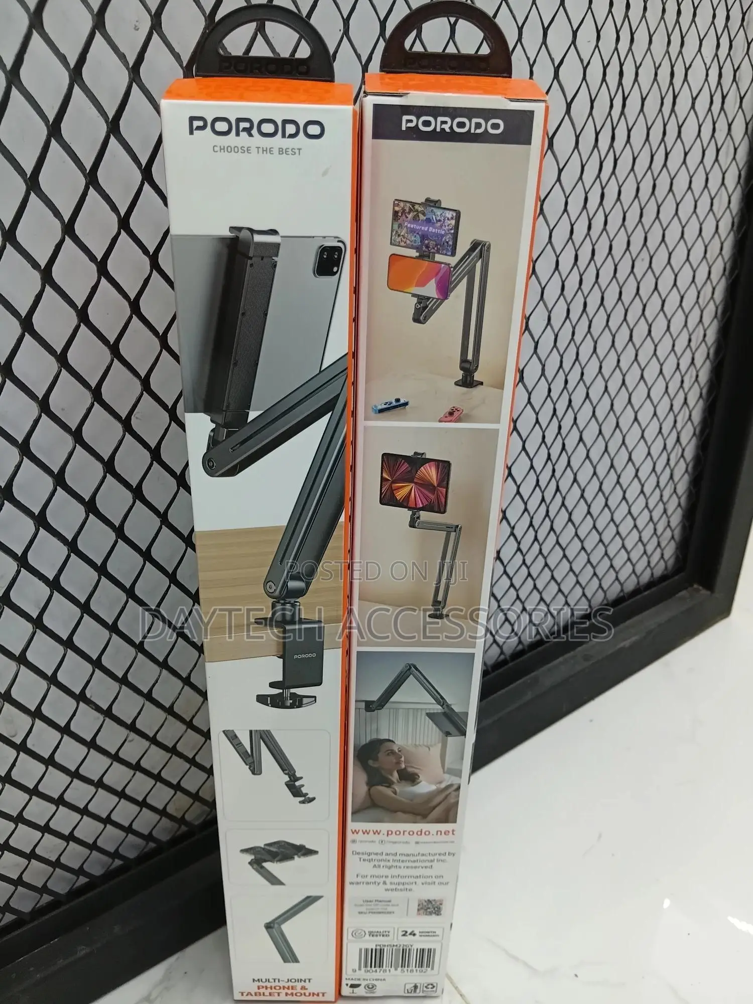 Porodo Multi-Joint Phone Tablet Mount With Flexible Viewing Angle