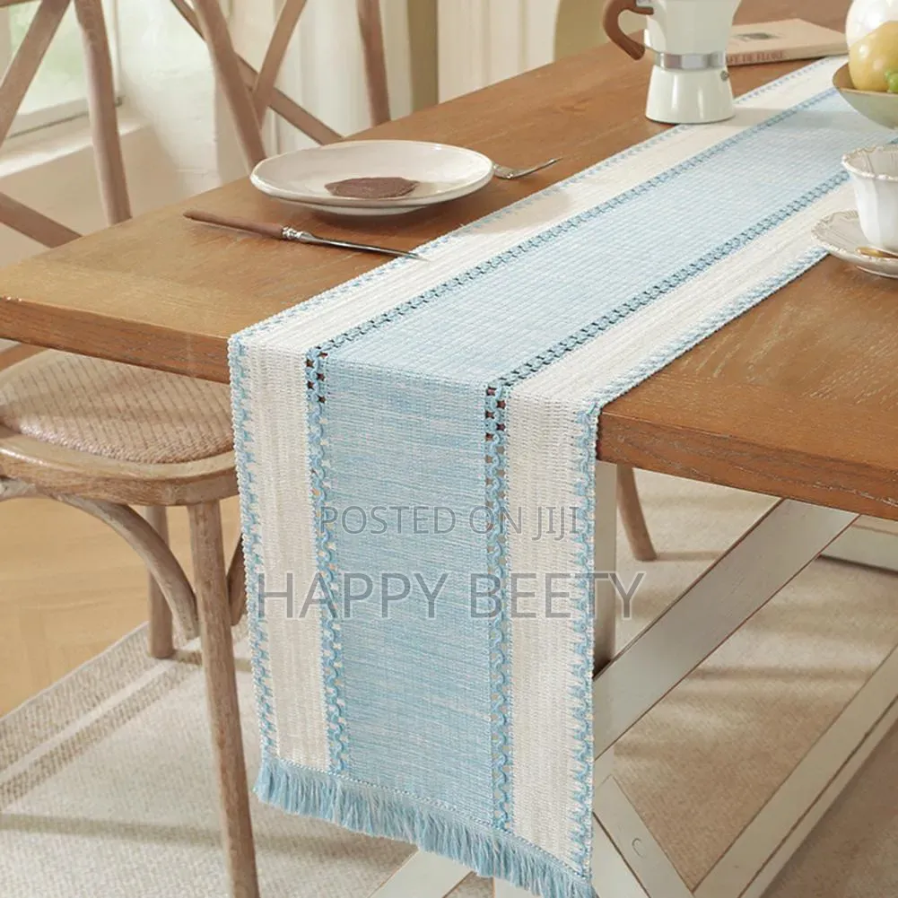 *Nordic Boho Striped Table Runner -