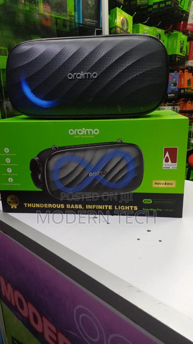 Oraimo Spacebox Pro 80w Bluetooth Speaker With Karaoke Led Lights - thumbnail 2