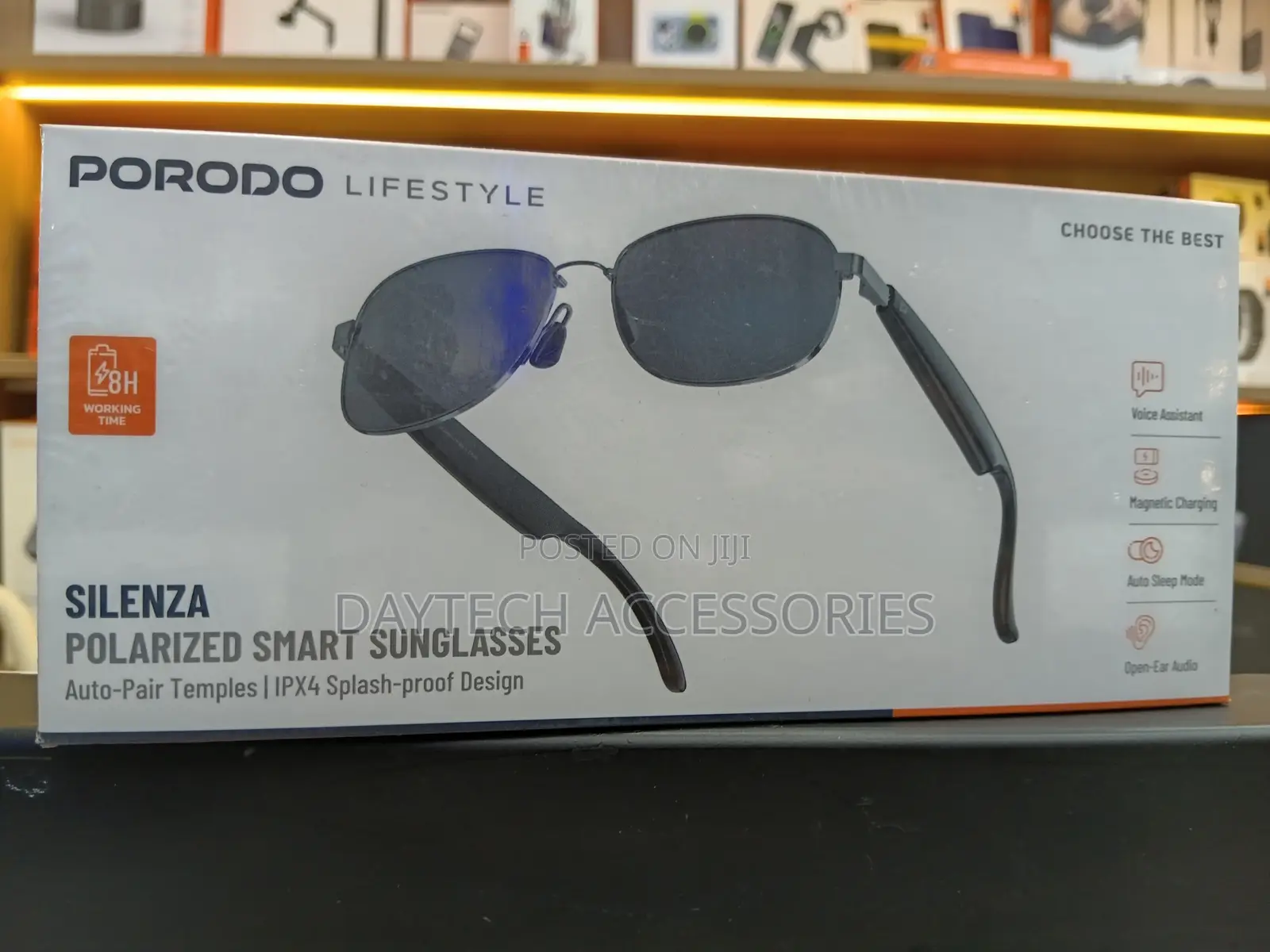 Porodo Lifestyle Silenza Polarized Smart Bluetooth Sunglasses - Black