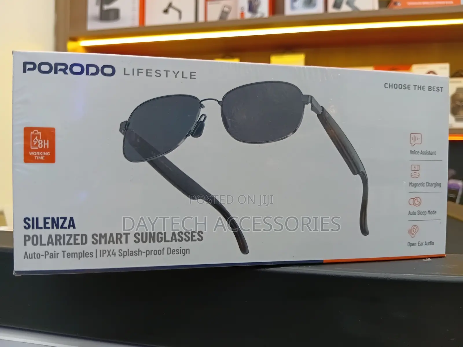 Porodo Lifestyle Silenza Polarized Smart Bluetooth Sunglasses - Black