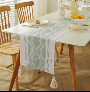 *Modern Simple Tassel Cotton Linen Table Runner*