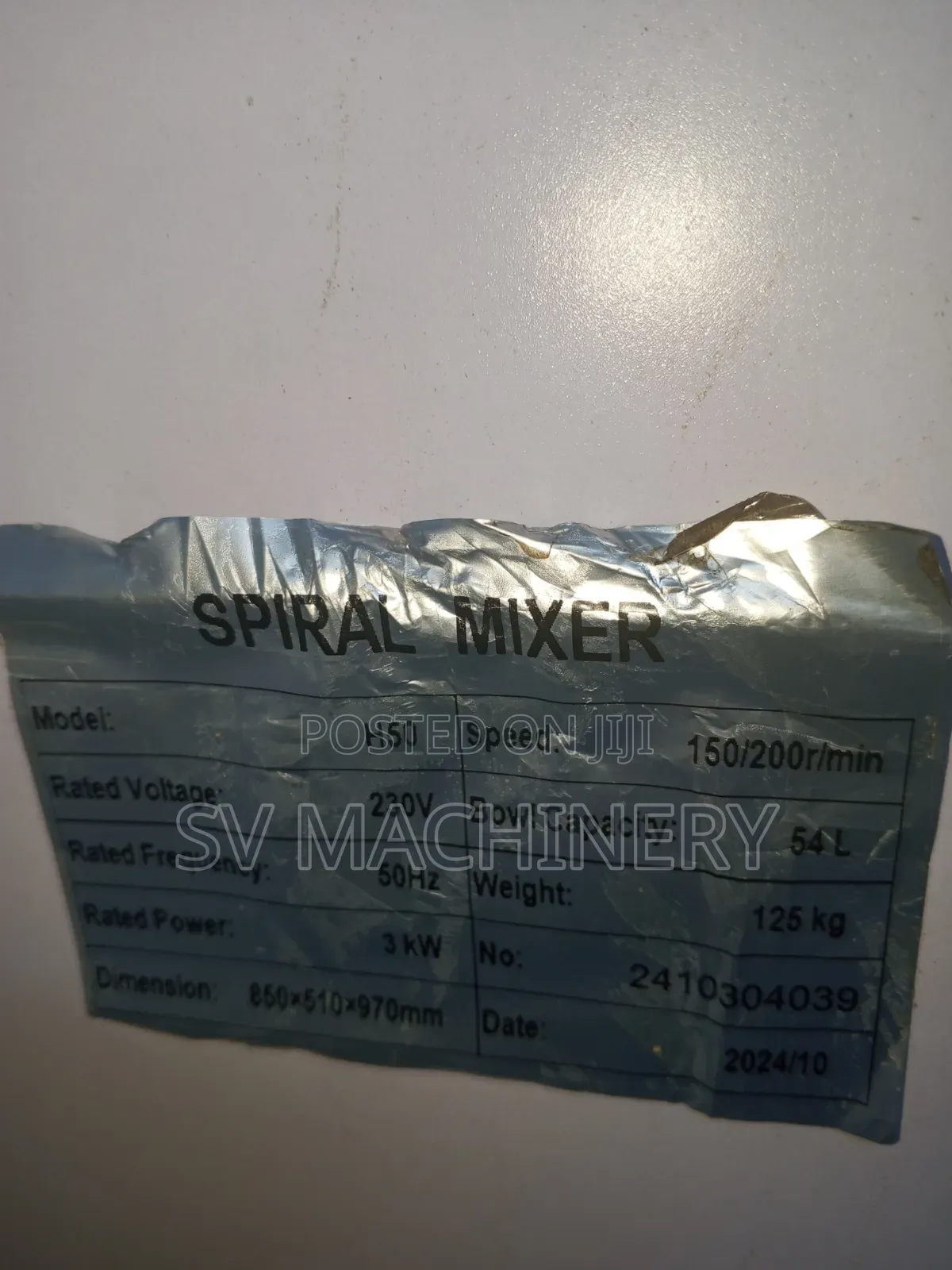 Heavy Duty 54l Spiral Mixer