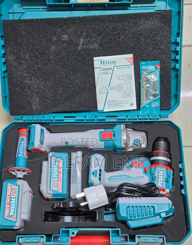 Total 2pcs Combo Set/Brushless Cordless Drill and Grinder