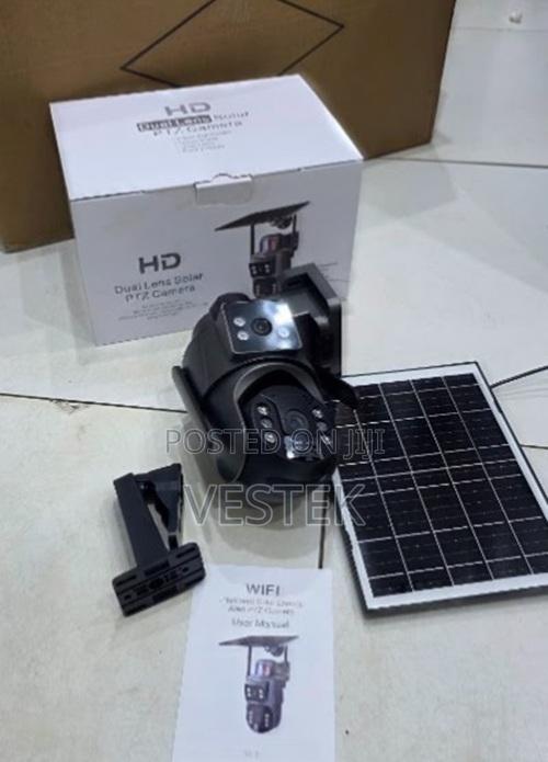 Ubox Dual Lens Wifi Solar Camera With Audio+Full Night Vision Full Hd