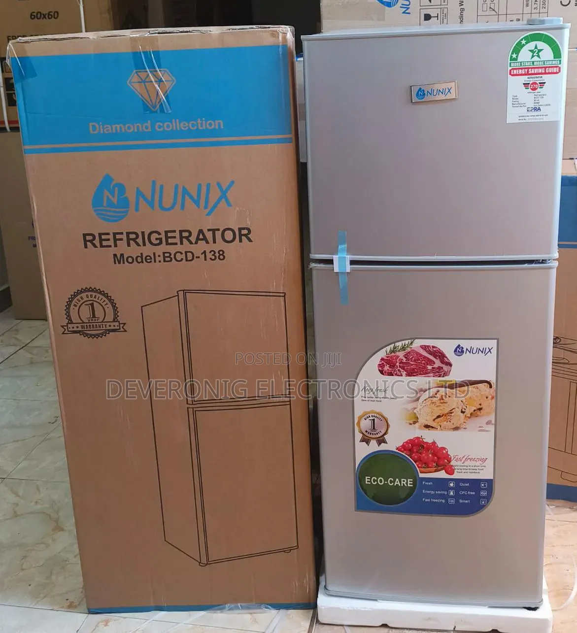 Nunix 138 Litres Large Capacity Double Door