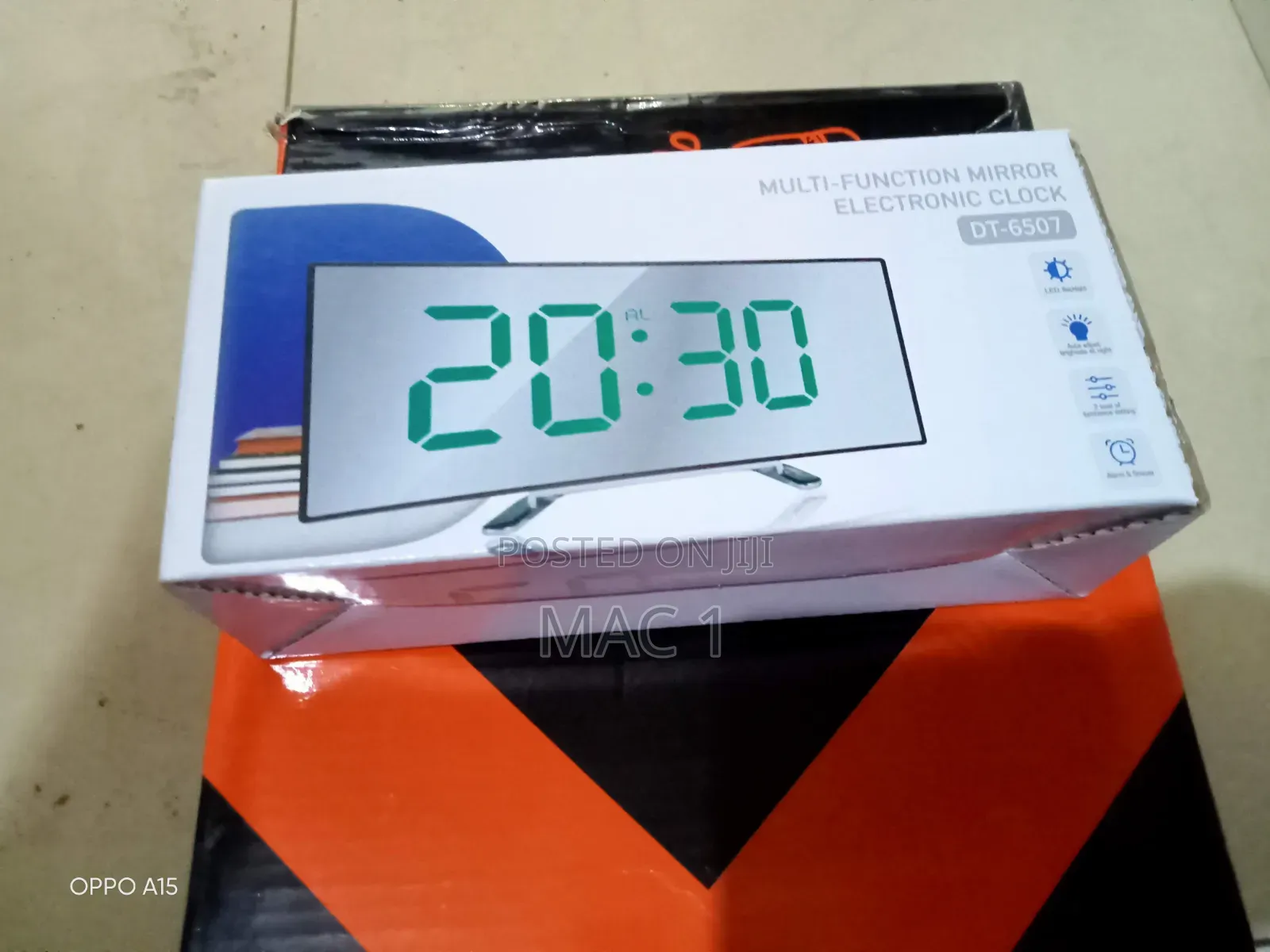 Modern Curved Led Mirror Clock - Digital Alarm