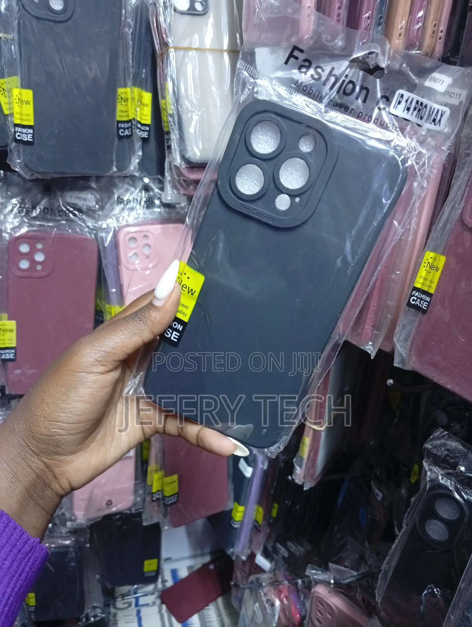 Black "Fashion Case" Mobile Cover Designed for an iPhone 14 Pro Max.