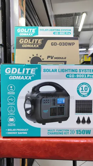 Hybrid Inverter Power Station Power Bank. 150 Watts With Solar Panels