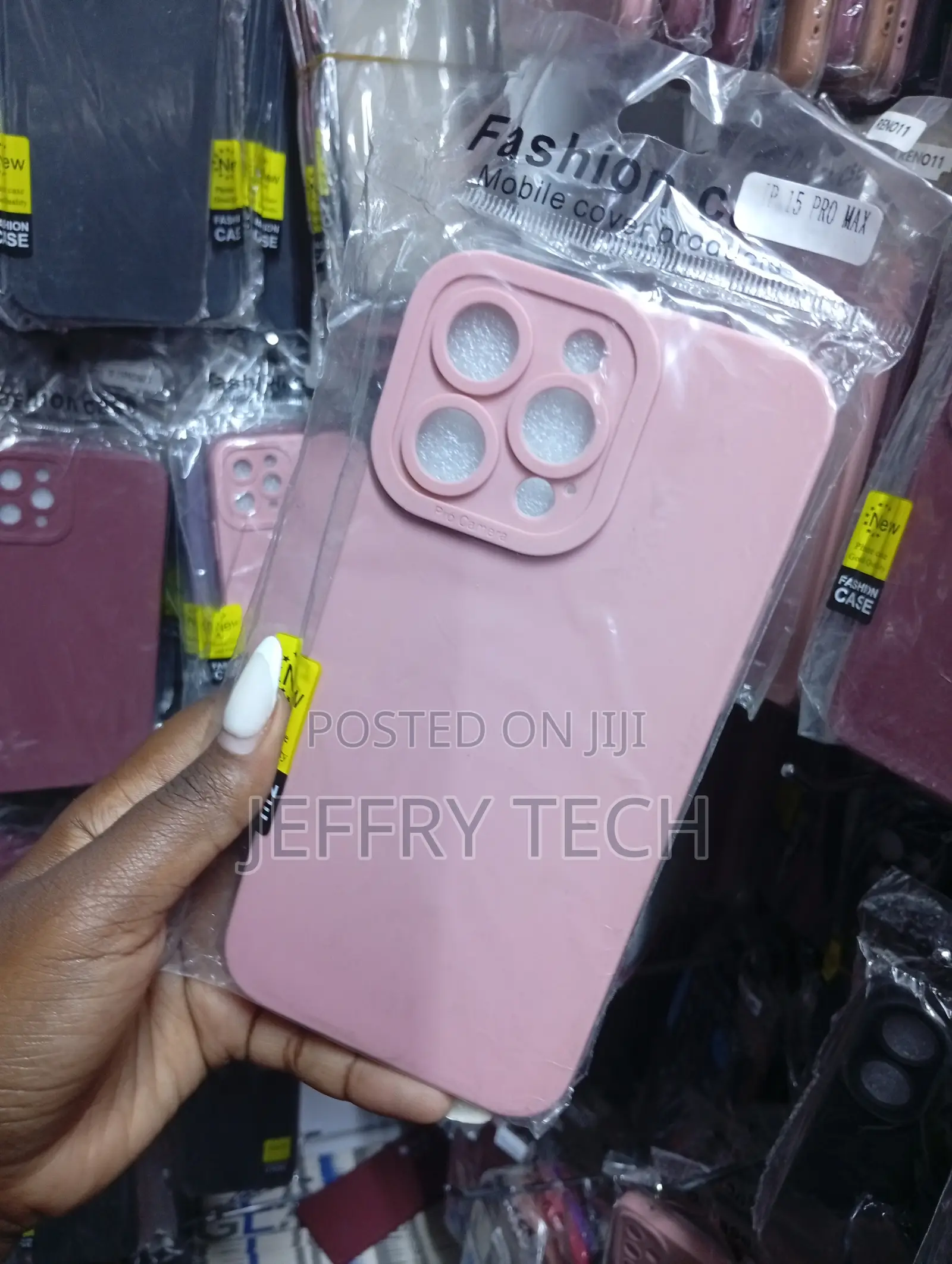 Pink Fashion Brand Silicone Mobile Case for Apple iPhone 15 Pro Max.