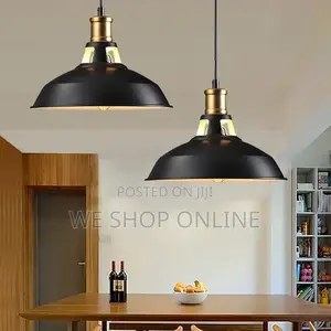 Retro Metal Pendant Light Black/White. 27,31,39cm