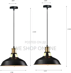 Retro Metal Pendant Light Black/White. 27,31,39cm