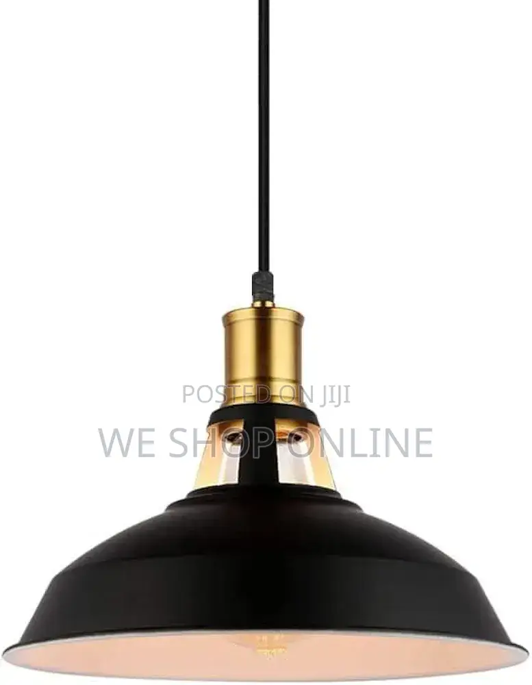 Retro Metal Pendant Light Black/White. 27,31,39cm