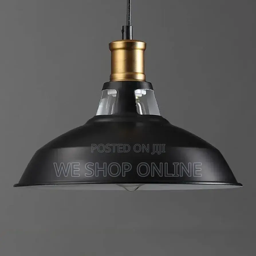 Retro Metal Pendant Light Black/White. 27,31,39cm