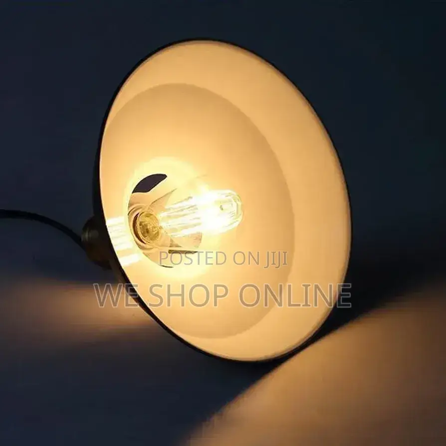 Retro Metal Pendant Light Black/White. 27,31,39cm