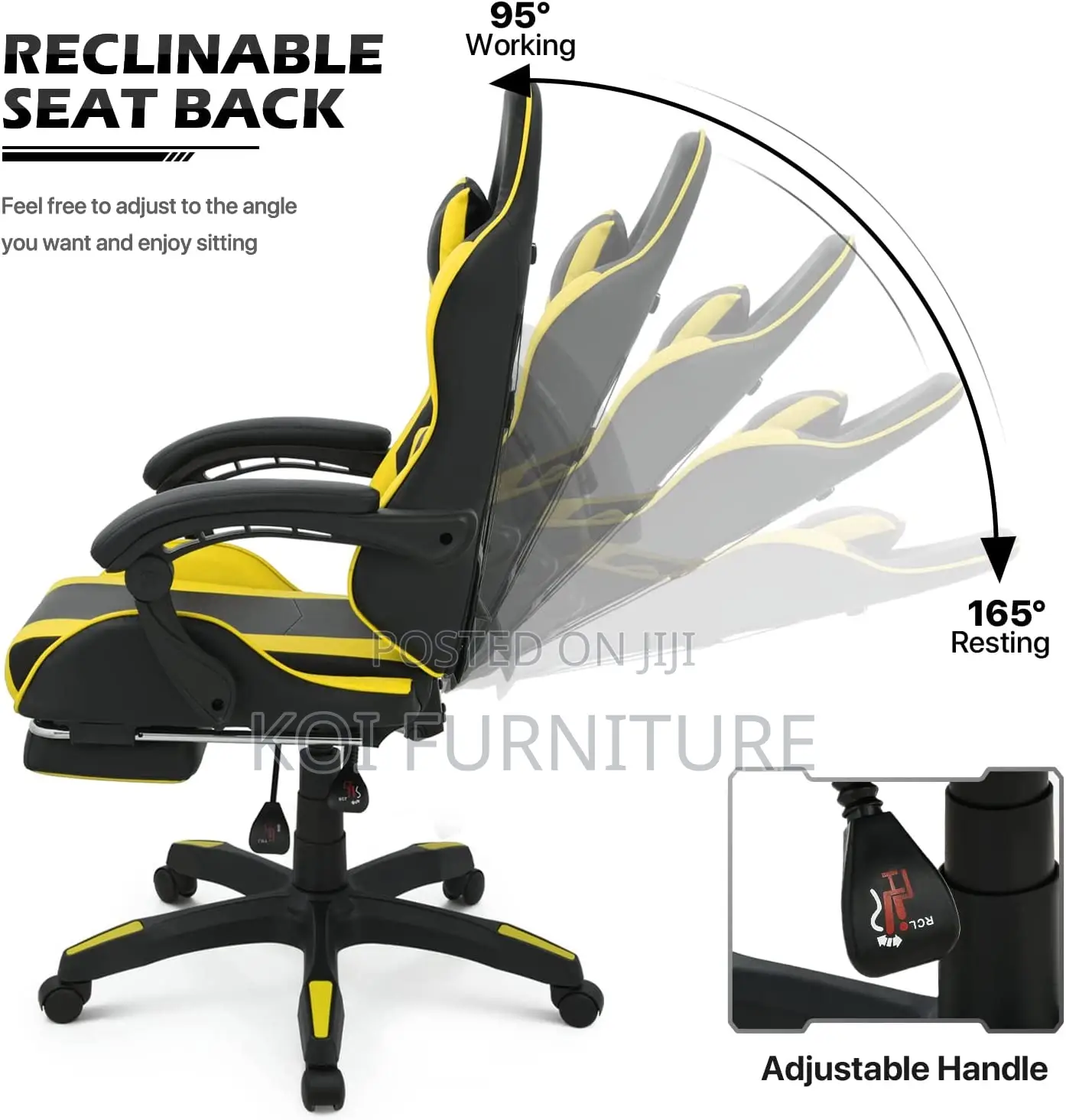 Office Chairs; Executive Gaming Chair With Footrest High Back