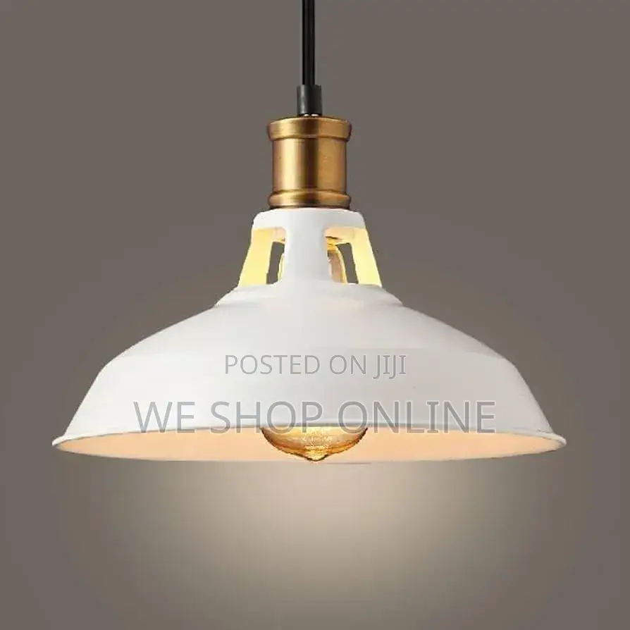 Retro Metal Pendant Light Black/White. 27,31,39cm