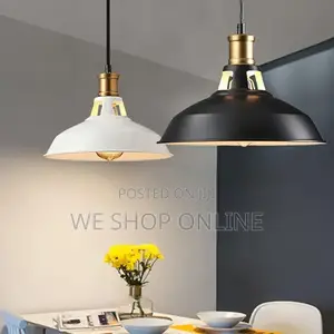 Retro Metal Pendant Light Black/White. 27,31,39cm