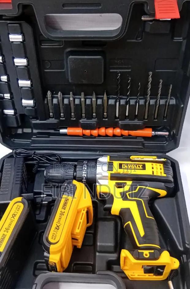 Dewalt 36v Cordless Drill With Drill Bits and Rechargeable Batteries