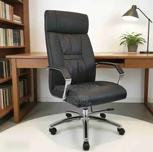 Office Chair : Chrome Base Executive High-Back Office Leather Chair