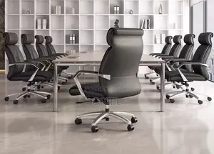 Office Chair : Chrome Base Executive High-Back Office Leather Chair
