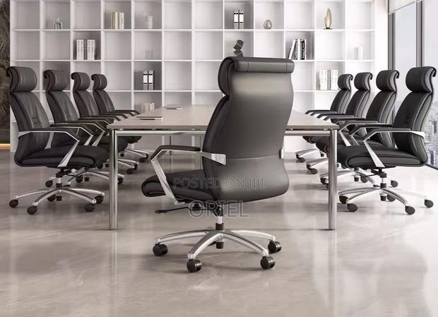 Office Chair : Chrome Base Executive High-Back Office Leather Chair - thumbnail 4