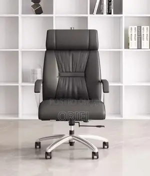 Office Chair : Chrome Base Executive High-Back Office Leather Chair