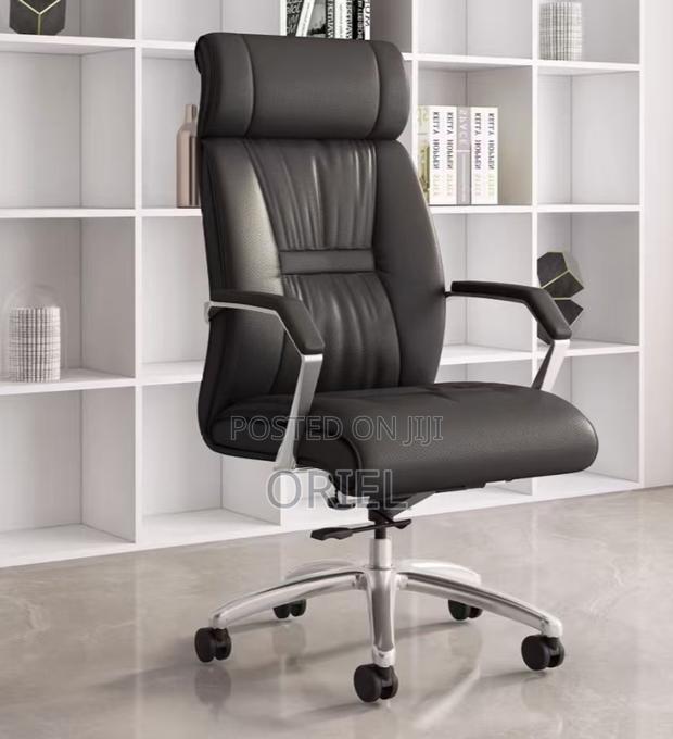 Office Chair : Chrome Base Executive High-Back Office Leather Chair - thumbnail 10