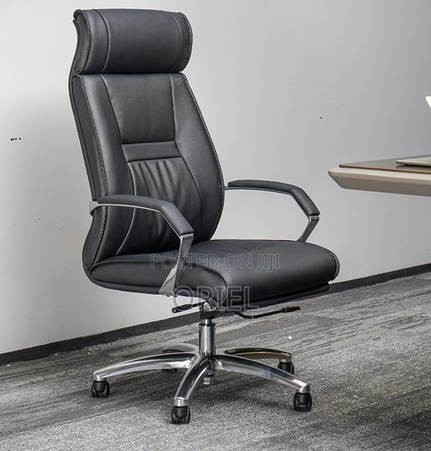 Office Chair : Chrome Base Executive High-Back Office Leather Chair - thumbnail 14