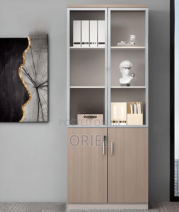 Office Cabinet : Office 2-Door Wooden Half Glass Filing Cabinet