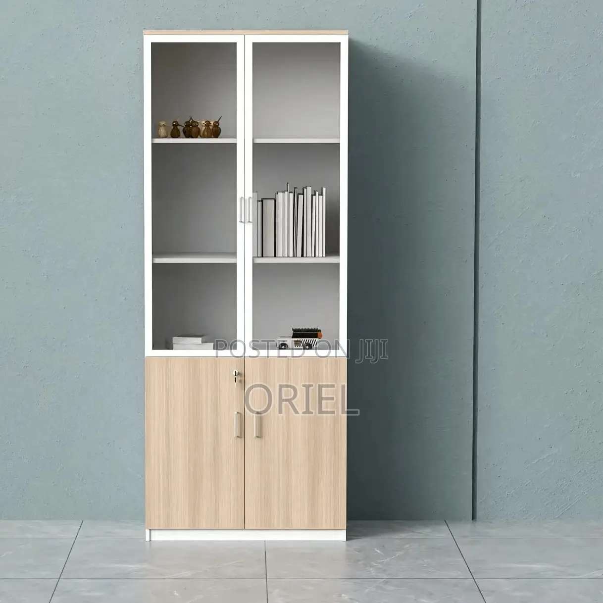 Office Cabinet : Office 2-Door Wooden Half Glass Filing Cabinet