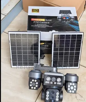 V380 4g Triple Lens 3 Lens Dual Panels With 15x Zoom Solar Camera