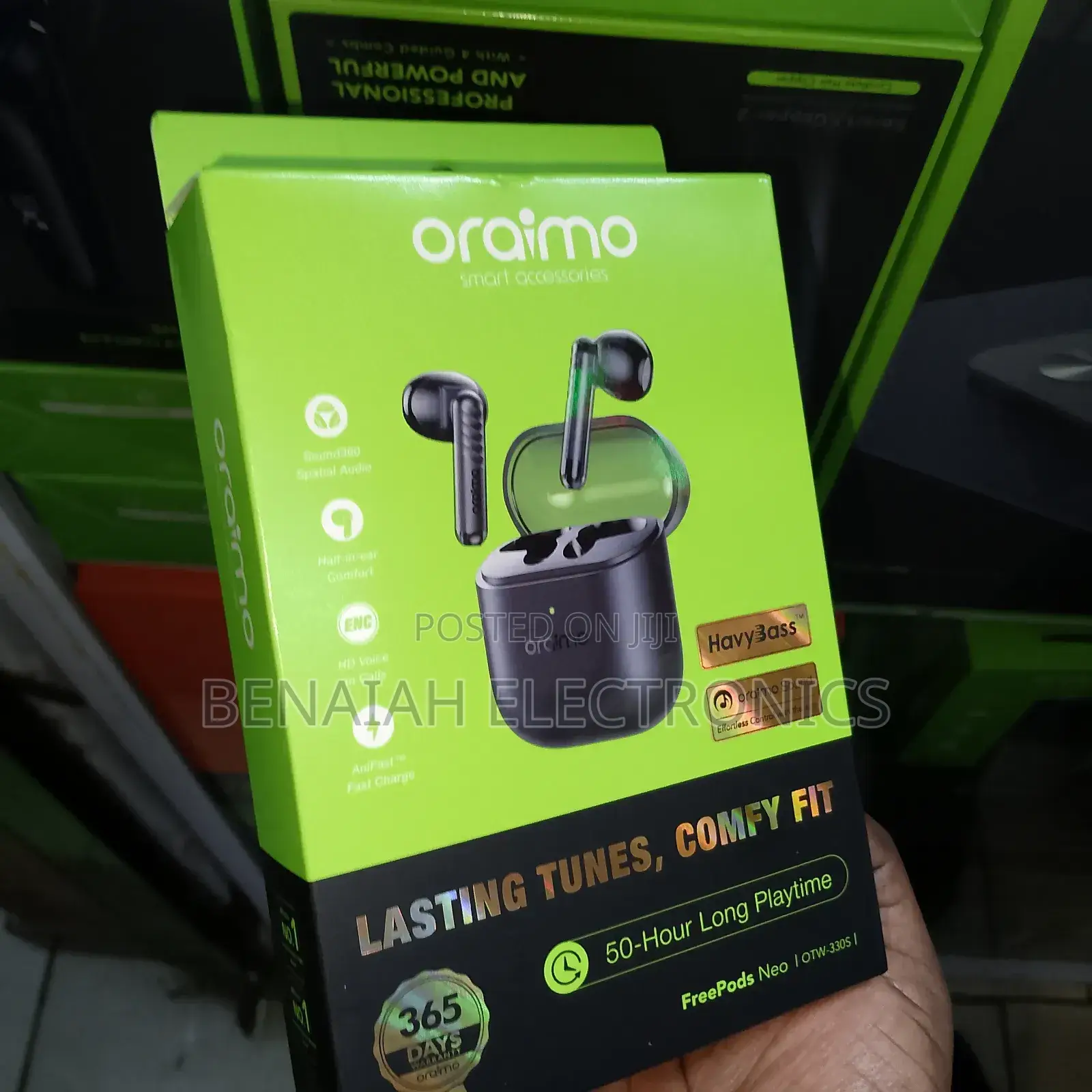 Oraimo Free Pods Neo With Heavy Bass 50 Hours Play Time