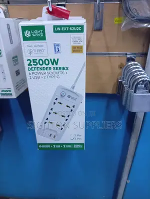 Lightwave 6-Way Extension With 2 Usb 2 Type-C (Lw-Ext-62u2c)
