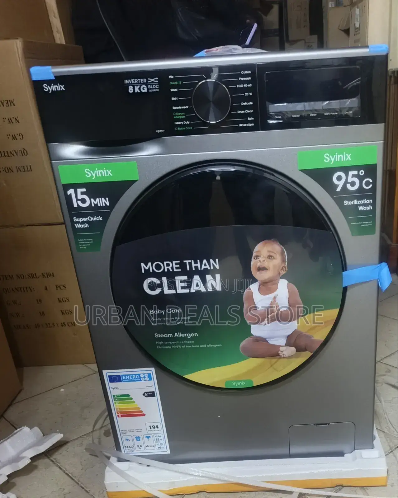 Syinix Front Load Washing Machine 8kgs Wash and Spin