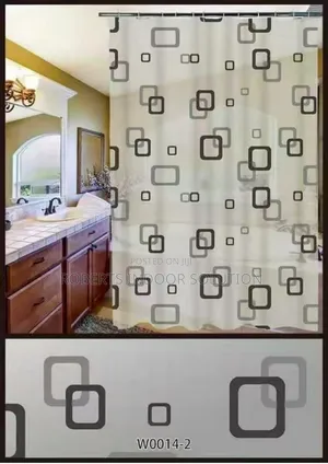 Waterproof Bathroom Curtain With Rings