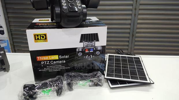 Quality V380 Pro 4g Triple Lens Solar CCTV Security Camera Dual Panel