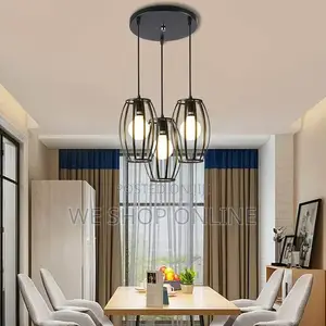 3 PCS Metal Cage Pendant Lights