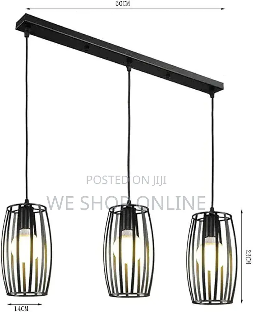 3 PCS Metal Cage Pendant Lights