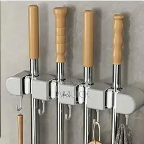 4-Holes Multi-Purpose Wall Hooks / Mop Hanger - Zy