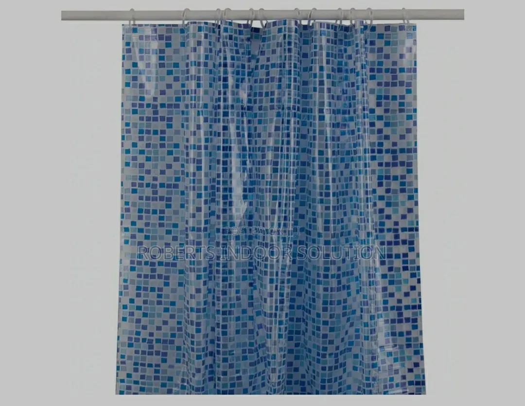 Blue Geometric Patterned Curtains