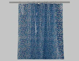 Blue Geometric Patterned Curtains