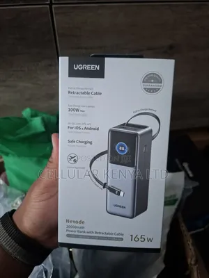 Ugreen Nexode Power Bank 20,000mah 165w With Retractable Usb-C Cable.