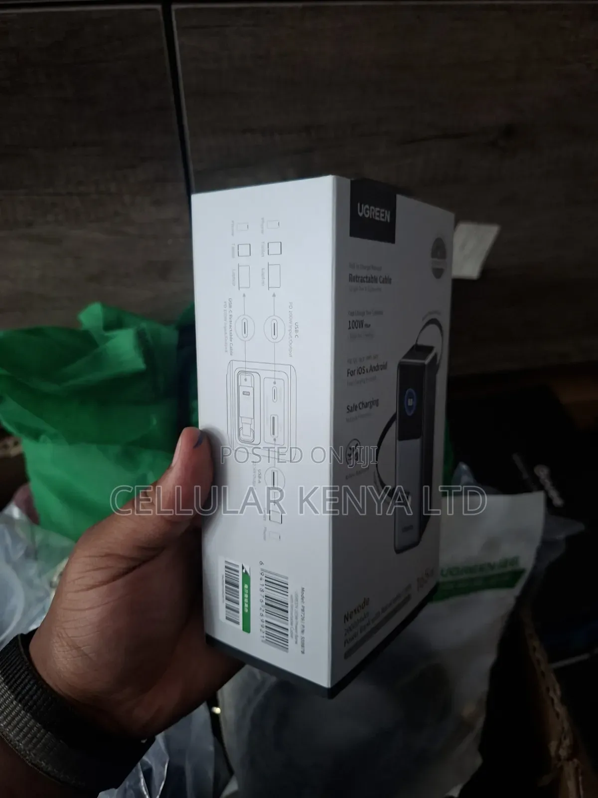 Ugreen Nexode Power Bank 20,000mah 165w With Retractable Usb-C Cable.