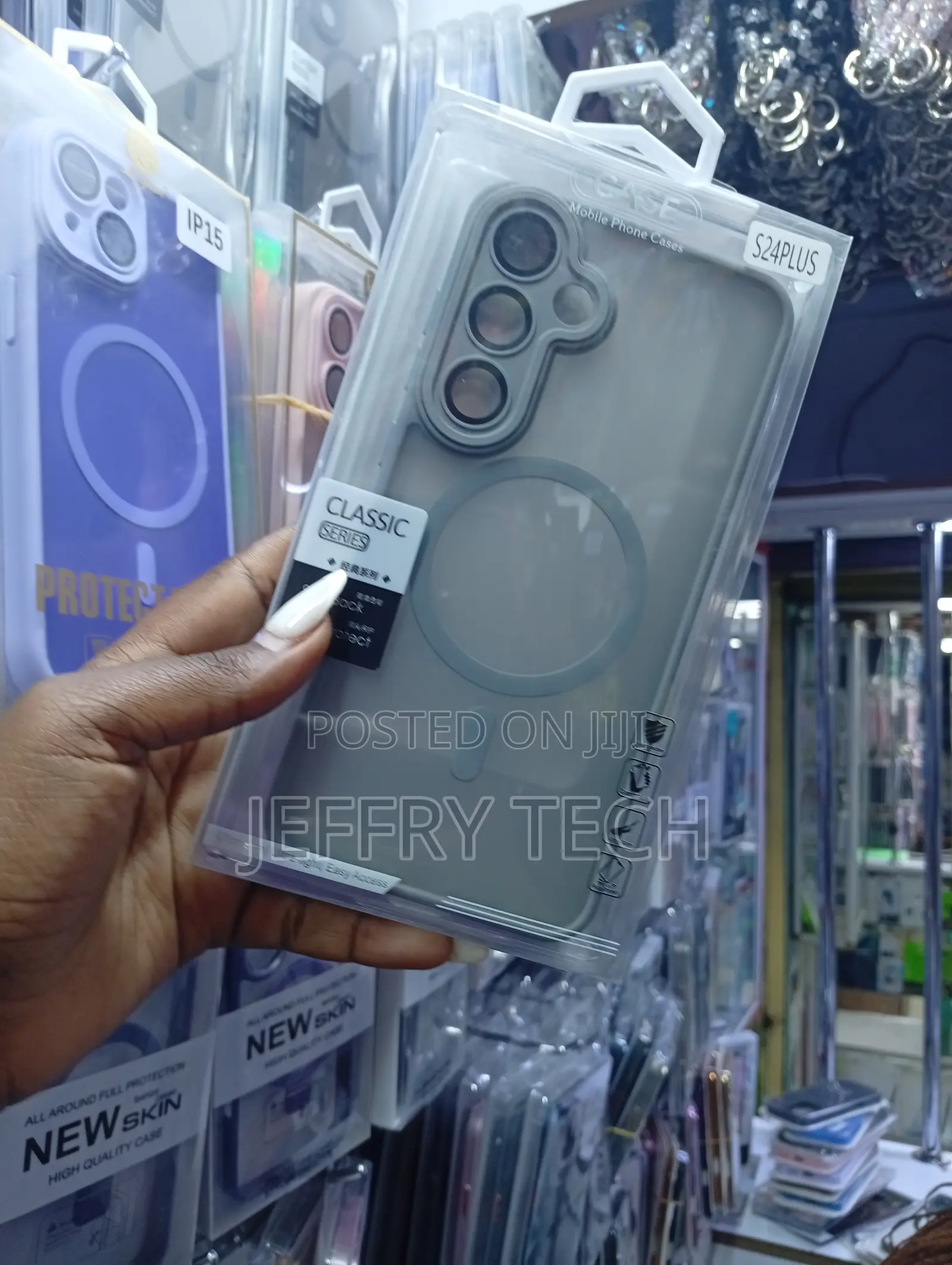 Translucent Phone Case Designed for the Samsung Galaxy S24 Plus.