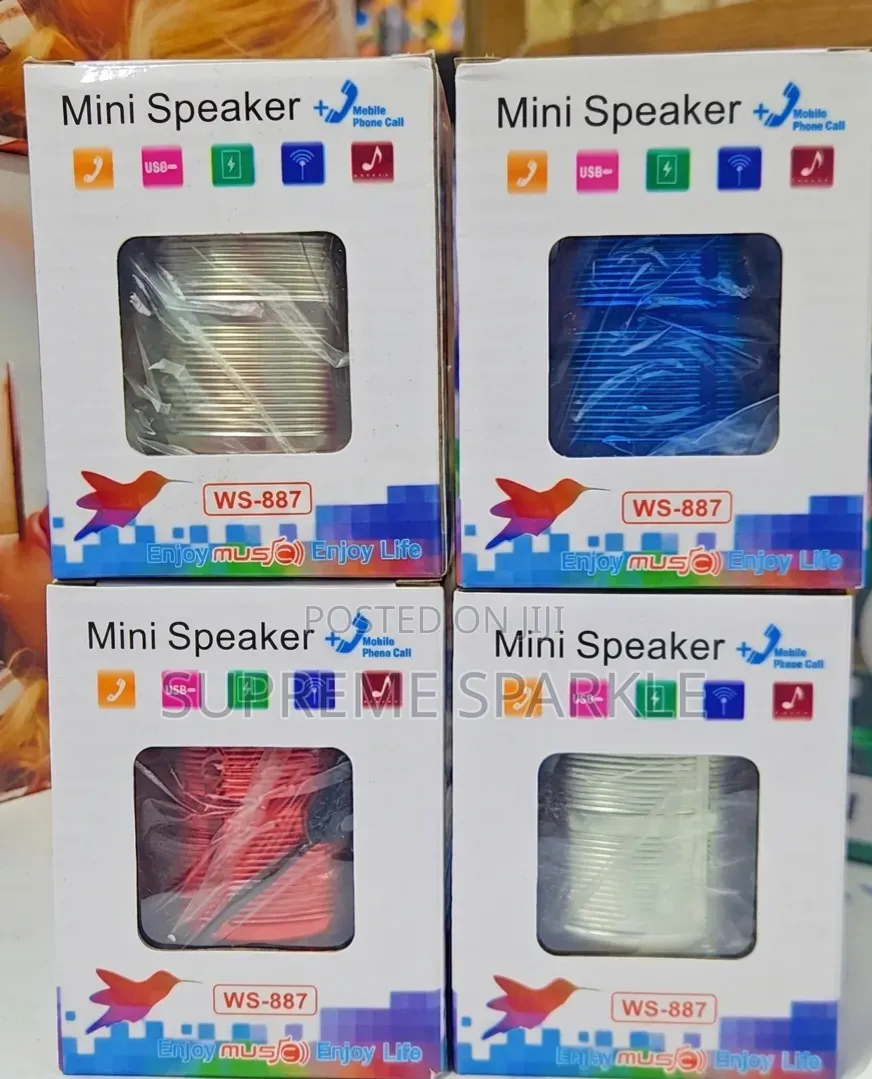 Ws-887 Mini Bluetooth Speaker, Fm Radio, Usb Support.