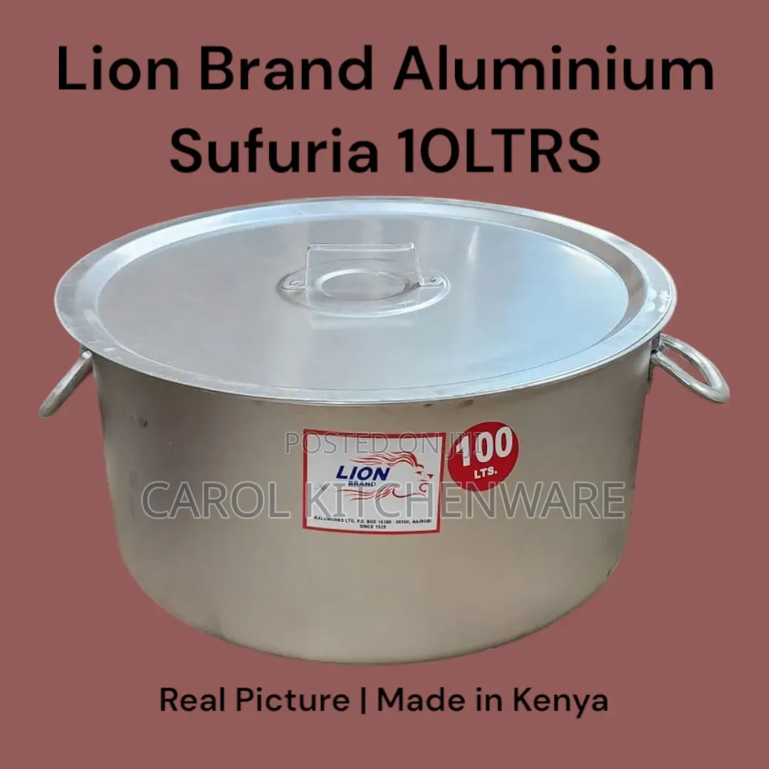 100 LTRS Aluminum Sufuria With Lid